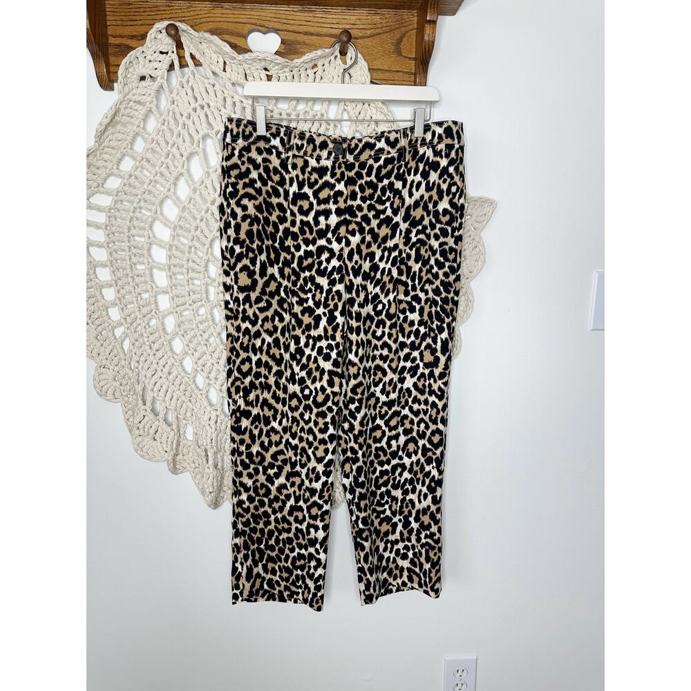 NEW J.Crew Tailored Relaxed Pant In Leopard 365 Crepe Size 14